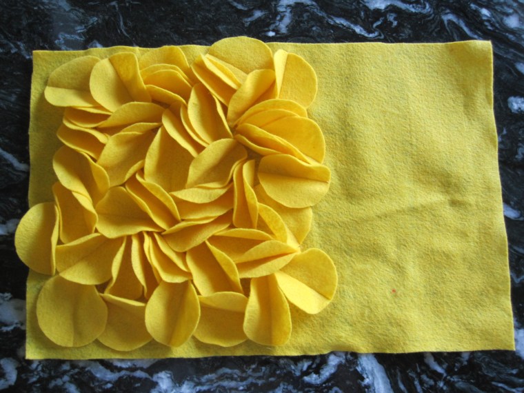 Felt Circle Pillow Half Finished