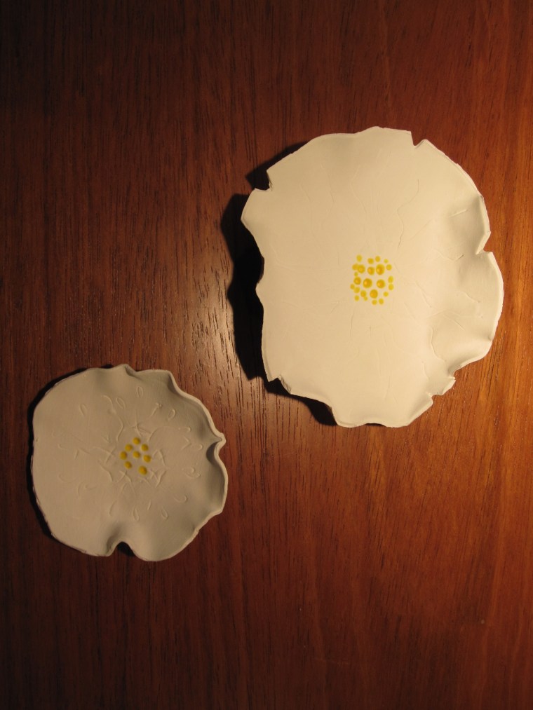 Finished Set of Clay Wall Flowers