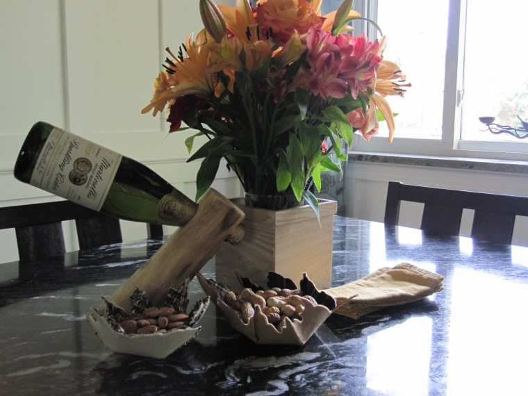 Flowers and Leaf Bowl Table Setting