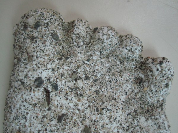 Poured Plaster Feet Everett's Detail