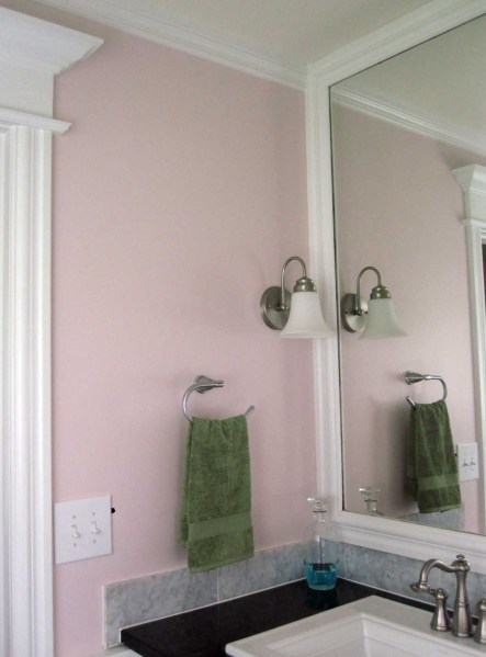 Master Bathroom Painted Pink After Sink Side