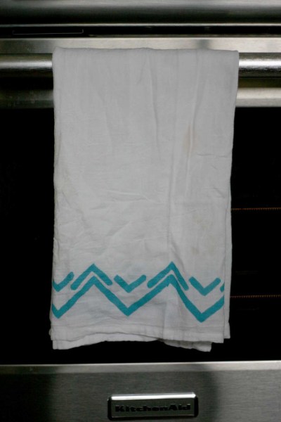 Painted Flour Sack Towel Detail