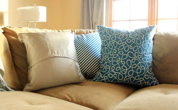 Blue and Green Winter Pillows Satin Back