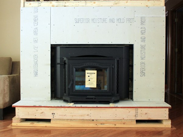 Fireplace Build Out with Cement Board Detail