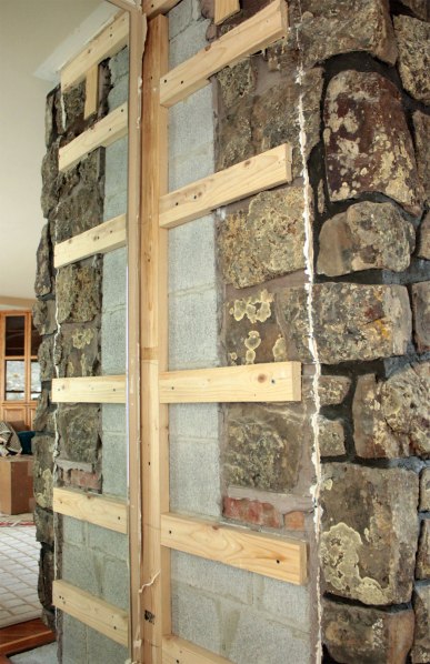 Fireplace Rock Removal Left Side