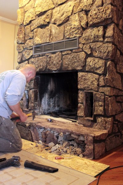 Fireplace Rock Removal Starting