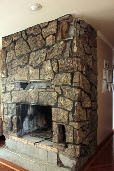 Fireplace Rock Removal To Hall