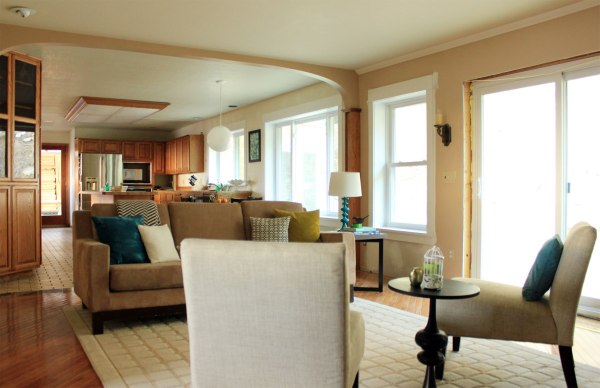 Rearranged Family Room Angled Chairs from Hall