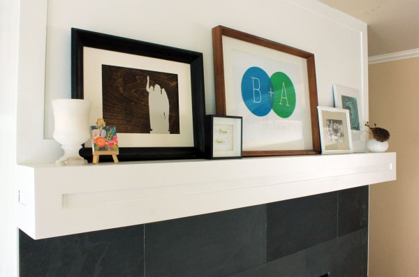 Art On Mantel from Side