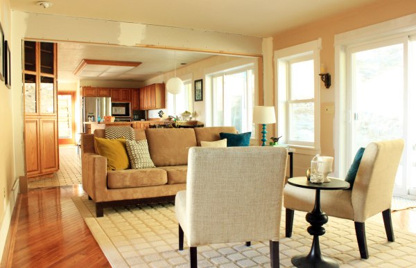 Progress of Arch Turned Doors Family Room