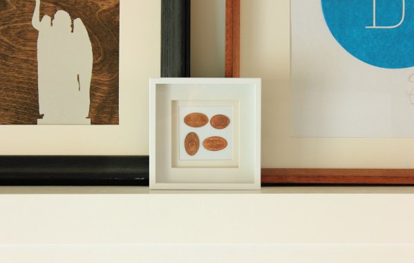 Squished Pennies in Frame