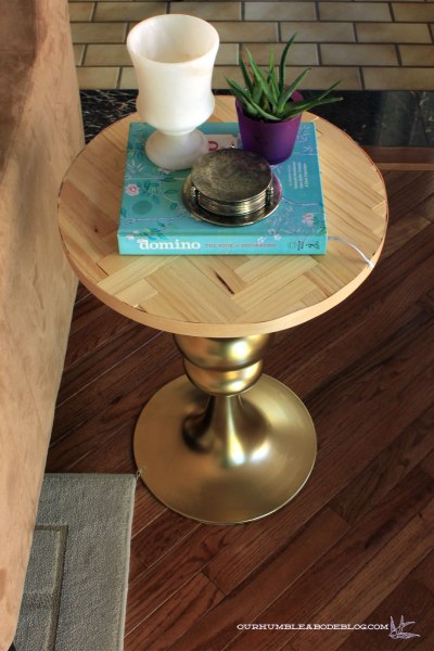 Gold-and-Herringbone-Side-Table-from-Above