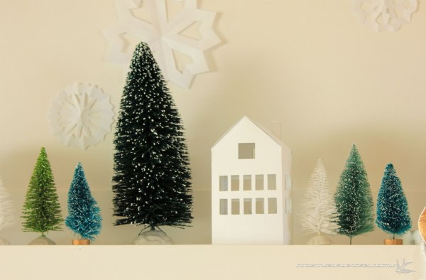 Christmas-Mantel-Paper-House-Detail
