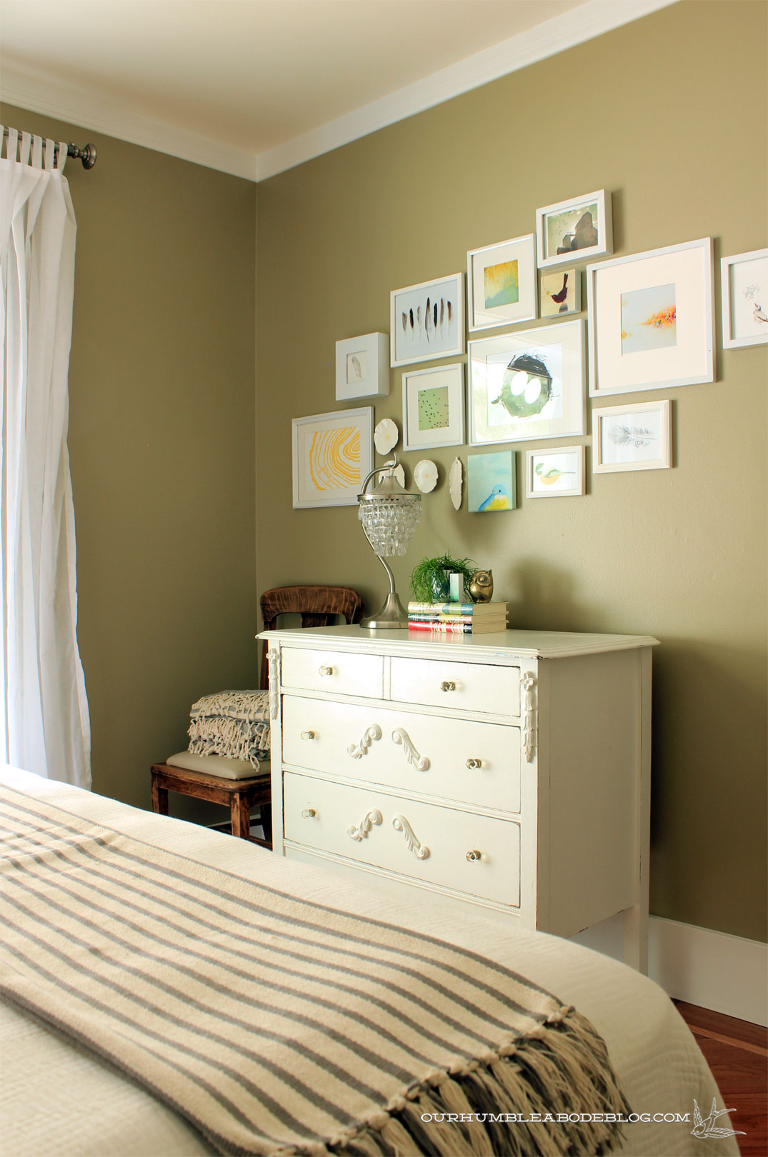 Guest-Room-Makeover-Green-Walls-White-Dresser-Chair Guest-Room-Makeover-Green-Walls-White-Dresser-Chair