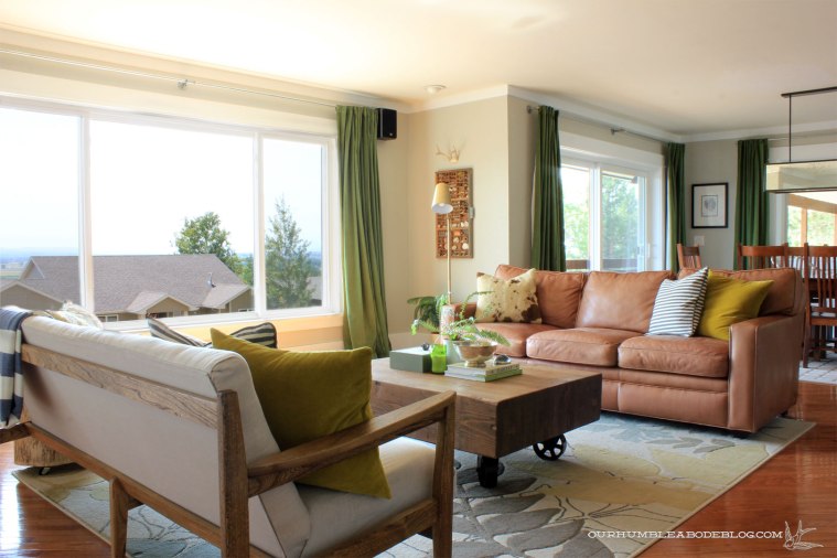 Beam-Coffee-Table-in-Living-Room-Toward-Leather-Sofa