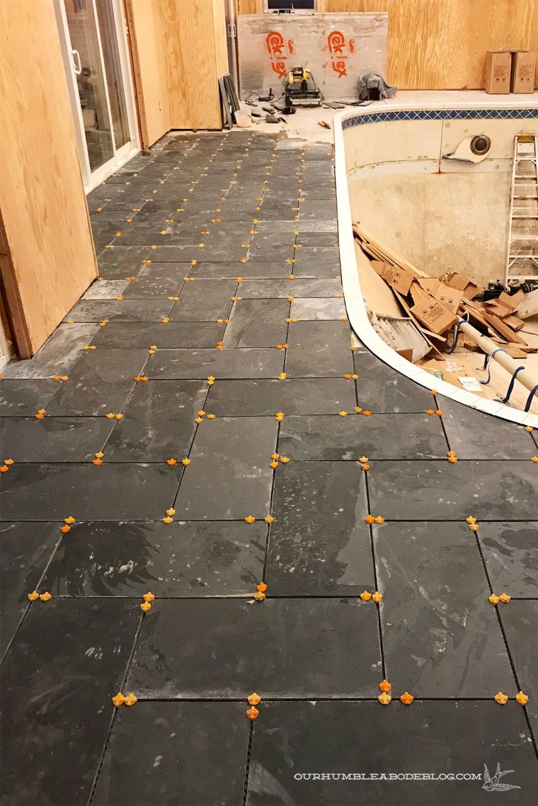 Pool-House-Slate-Tile-Setting-Day-1