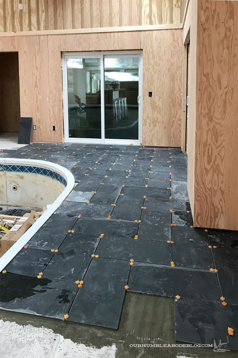 Pool-House-Slate-Tile-Setting-Near-Middle-Door