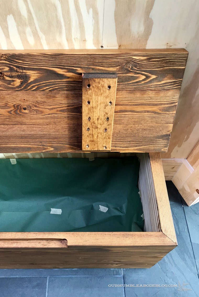 Built-in-Bench-Stained-End-of-Bench-by-Door