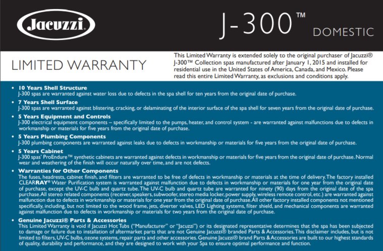 Jacuzzi-Warranty-Info