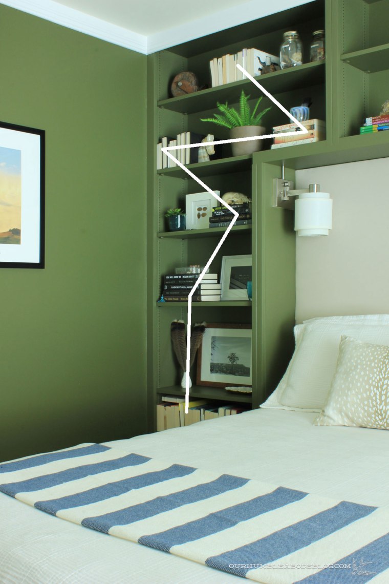 Green-Bookshelves-Styled-Left-Side-Overall-Book-Arrangement